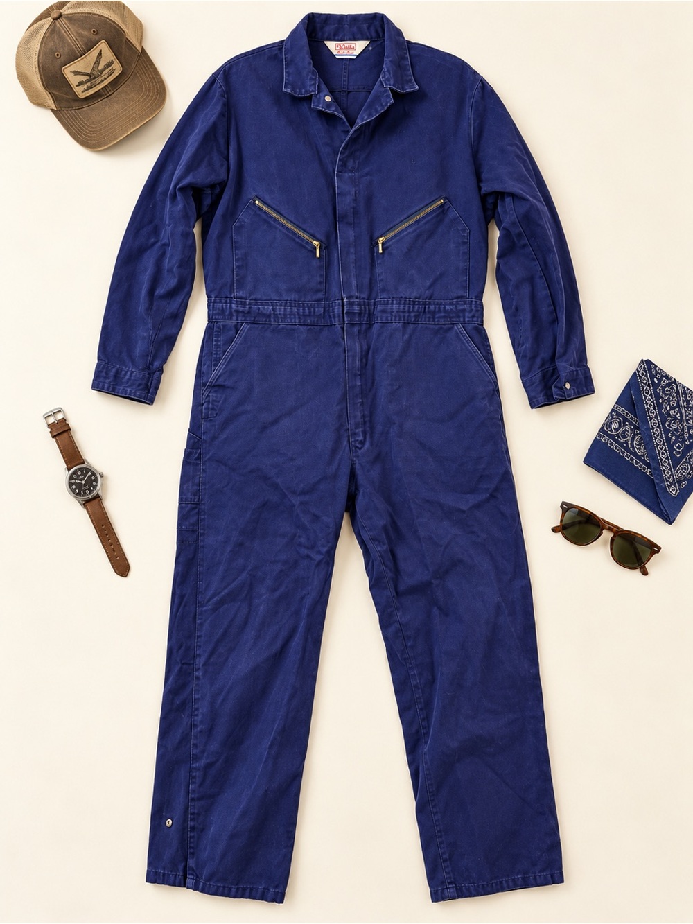 Walls Master Made Vintage Men’s Coveralls Size 46 Regular USA Made Navy Workwear